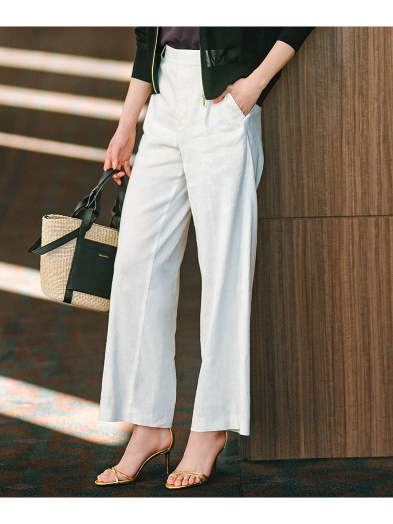 【CLASSY.6月号掲載/洗える】リネンレーヨンストレッチ ワイドパンツ 23区 S ニジュウサンク パンツ その他のパンツ カーキグリーン ネイビー ブラック ホワイト ベージュ【送料無料】[ Fashion] 15,840円
