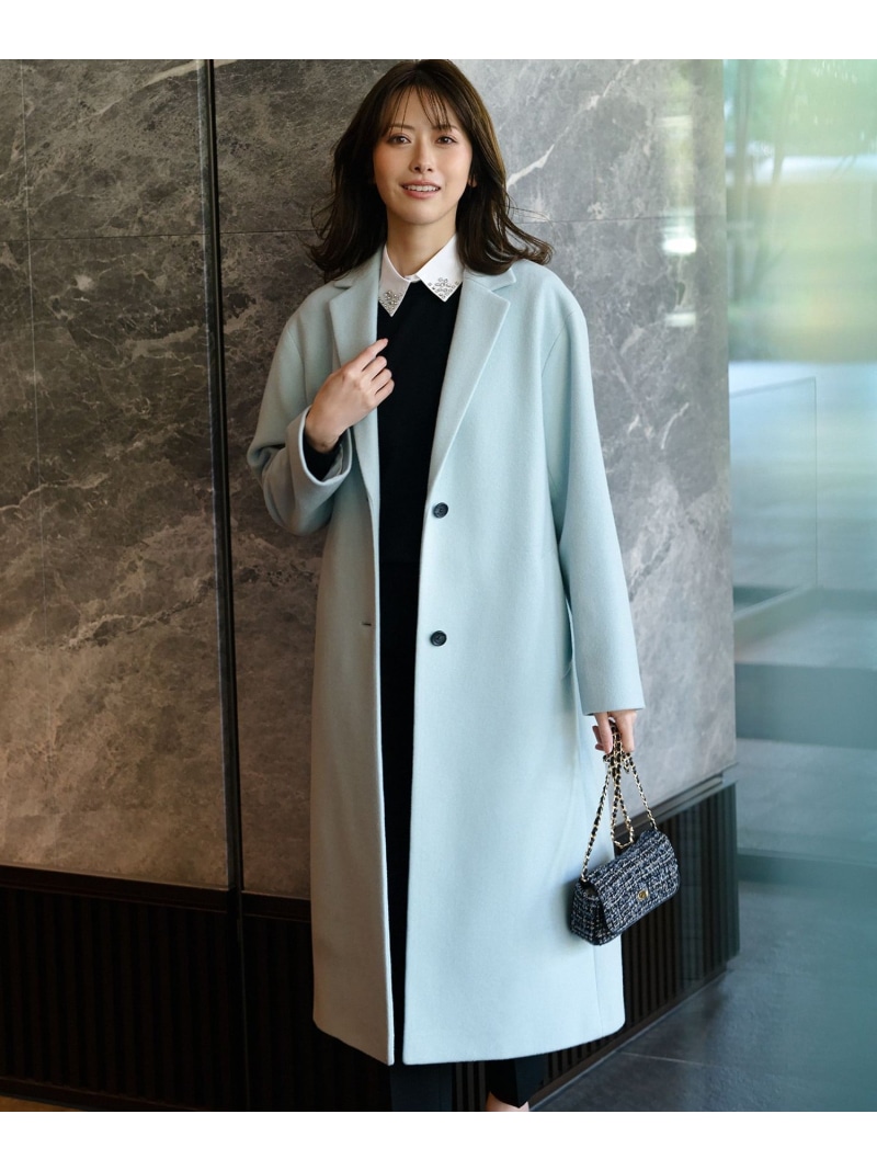 【SALE／30%OFF】【WEB&一部店舗限定】ウールモッサ チェスターコート 23区 S ニジュウサンク ジャケット・アウター チェスターコート ピンク【RBA_E】【送料無料】[ Fashion]｜23区 店