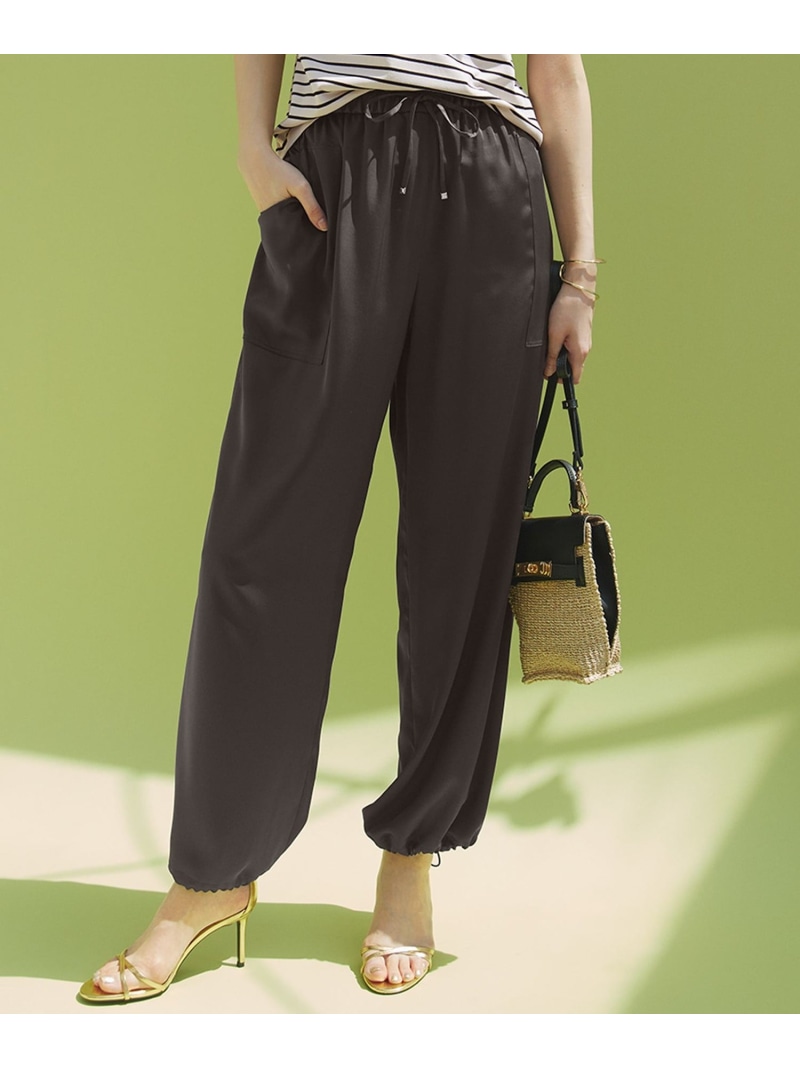 【SALE／30%OFF】【GLOW8月号掲載/洗える】スムースサテン パラシュートパンツ 23区 ニジュウサンク パンツ その他のパンツ ブラック ブラウン ベージュ【RBA_E】【送料無料】[ Fashion]
