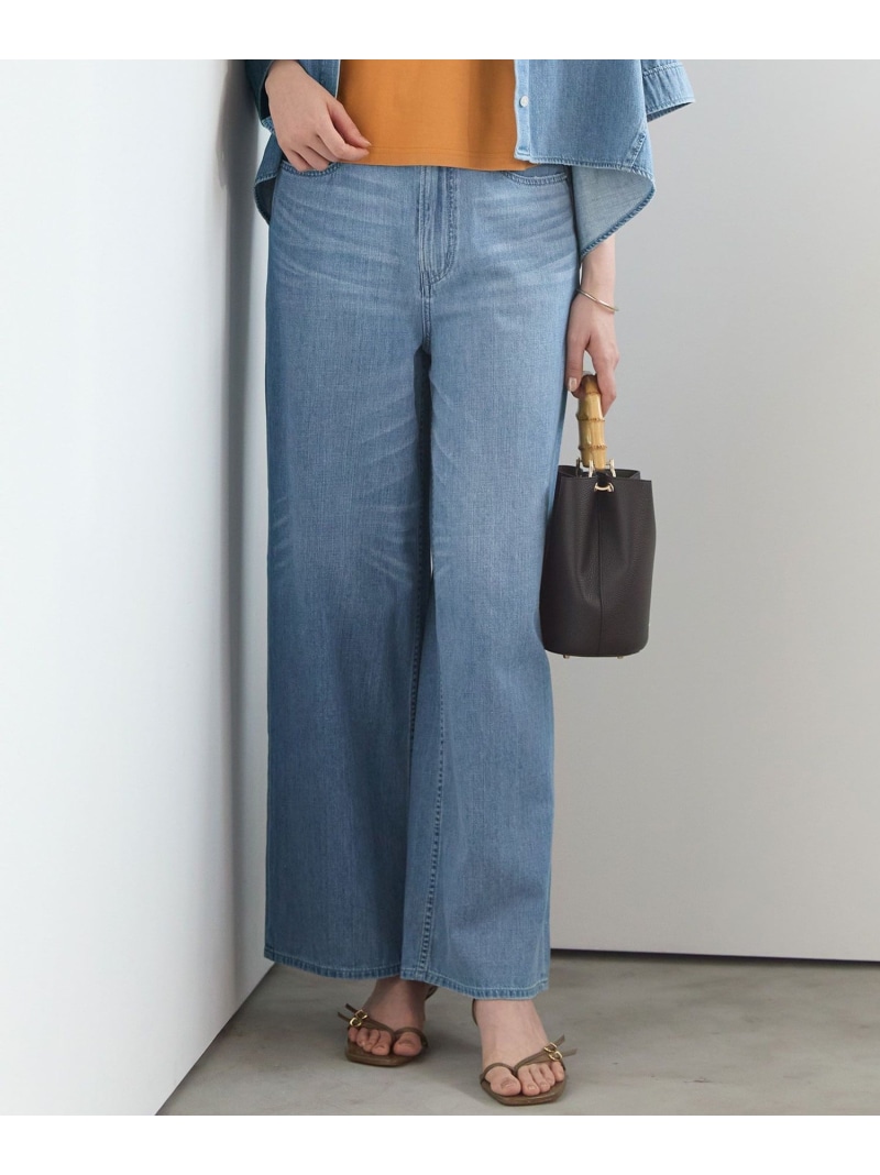 【SLOW/一部店舗限定】LIGHT DENIM ワイド パンツ 23区 L ニジュウサンク パンツ ジーンズ・デニムパンツ ブルー【送料無料】[ Fashion]｜23区 店