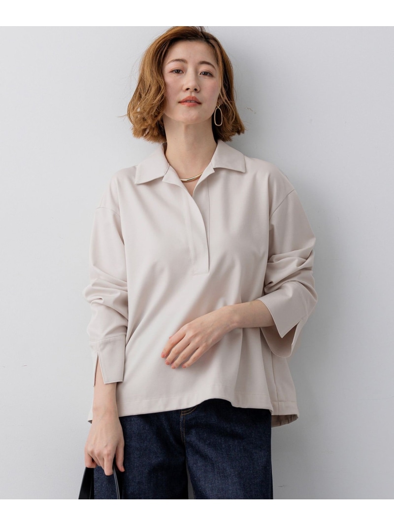 【SALE／30%OFF】コンパクトツイル スキッパー カットソー 23区 ニジュウサンク トップス カットソー・Tシャツ ベージュ ブラック【RBA_E】【送料無料】[ Fashion]