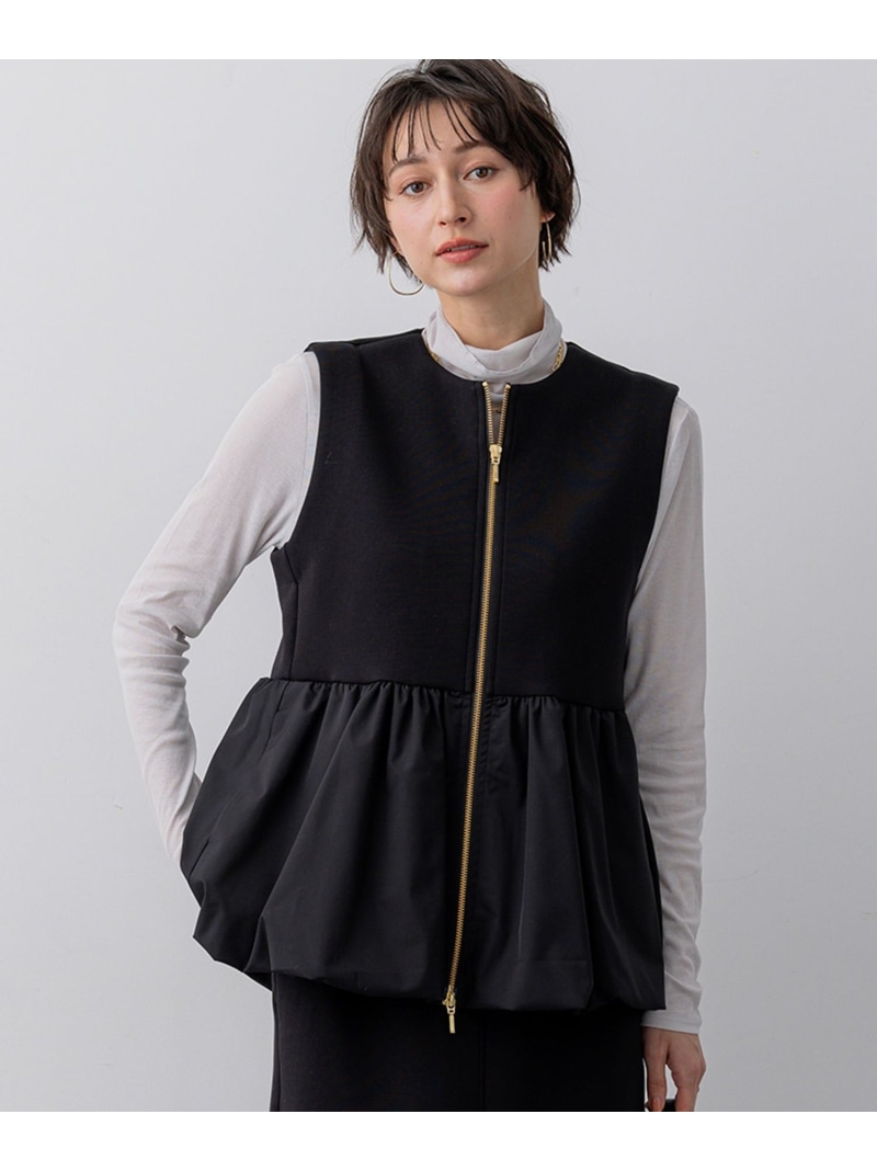【SALE／40%OFF】コットンダンボール ペプラム ジレ アウター 23区 L ニジュウサンク ジャケット・アウター その他のジャケット・アウター ネイビー ブラック ベージュ【RBA_E】【送料無料】[ Fashion]｜23区 店