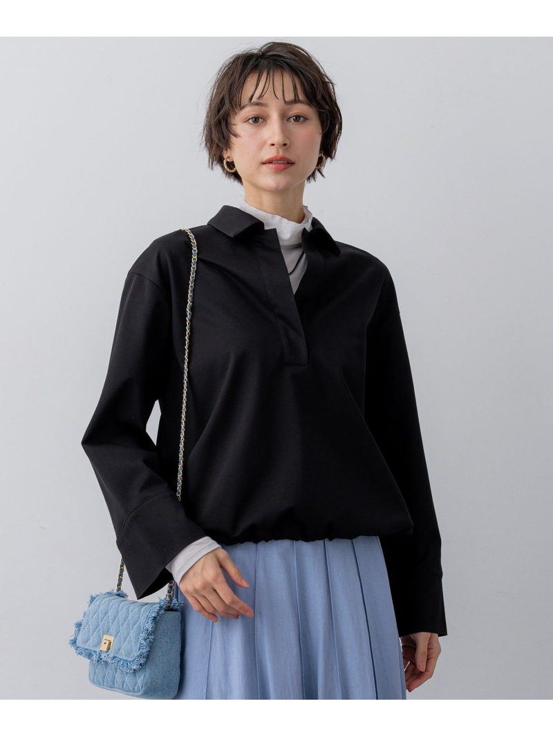 【SALE／30%OFF】コンパクトツイル 旗がしら カットソー 23区 L ニジュウサンク トップス カットソー・ティーシャツ 黒いこと ベージュ【RBA_E】【貨物輸送無料】[ Fashion]