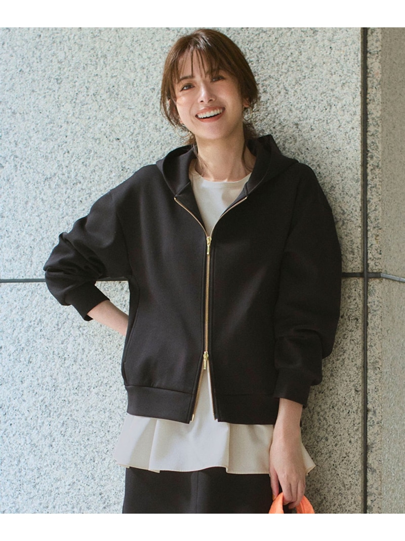 【SALE／30%OFF】【洗える】コットンエアーダンボール コクーン フーディー 23区 L ニジュウサンク トップス パーカー・フーディー ブラック ベージュ【RBA_E】【送料無料】[ Fashion]｜23区 店
