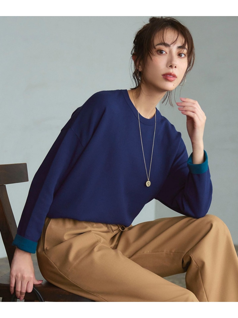 【SALE／20%OFF】【洗える】ダブルフェイス プルオーバー ニット 23区 L ニジュウサンク トップス ニット グレー ホワイト ブルー【RBA_E】【送料無料】[ Fashion]