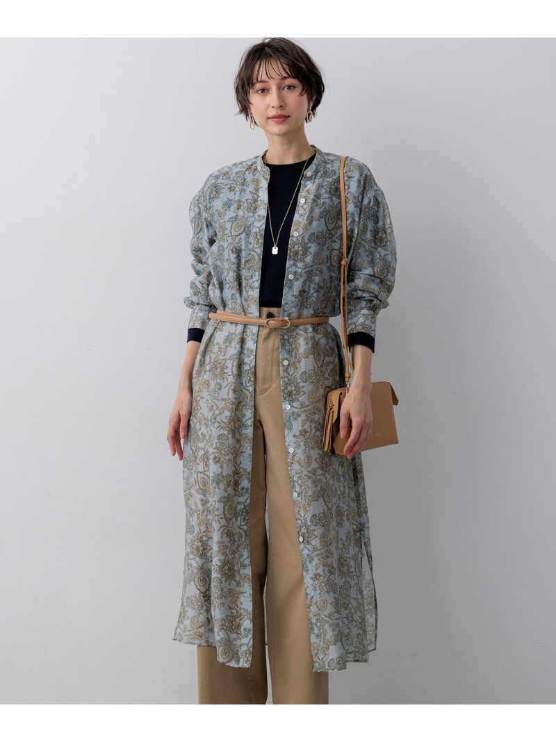 【SALE／40%OFF】Ericaキャラコ ペイズリープリント シャツワンピース 23区 S ニジュウサンク ワンピース・ドレス ワンピース ホワイト ブルー【RBA_E】【送料無料】[ Fashion]｜23区 店