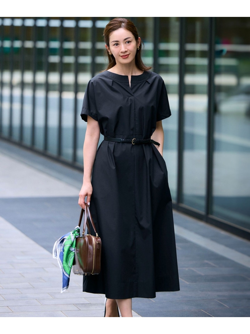 【一部店舗限定/UVカット/洗える】タイプライター サック風 ワンピース 23区 S ニジュウサンク ワンピース・ドレス ワンピース ネイビー グレー【送料無料】[ Fashion]