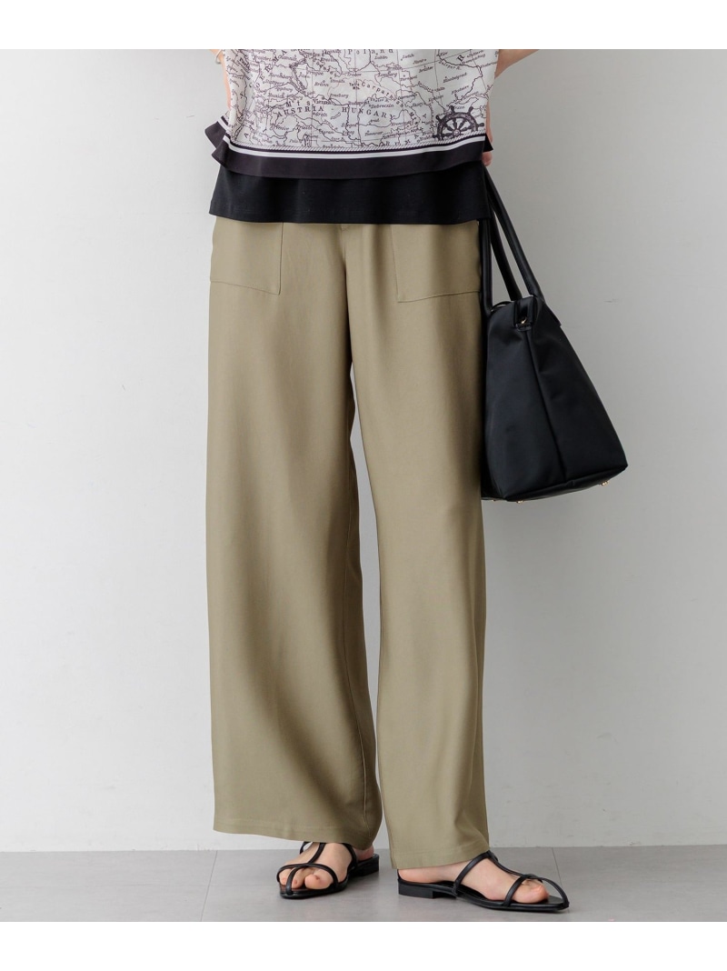 【SALE／30%OFF】【見上愛さん着用/CLASSY.・STORY・Oggi掲載】ブライトカルゼ ワイド パンツ 23区 S ニジュウサンク パンツ その他のパンツ ブラック カーキグリーン ブラウン【RBA_E】【送料無料】[ Fashion]｜23区 店