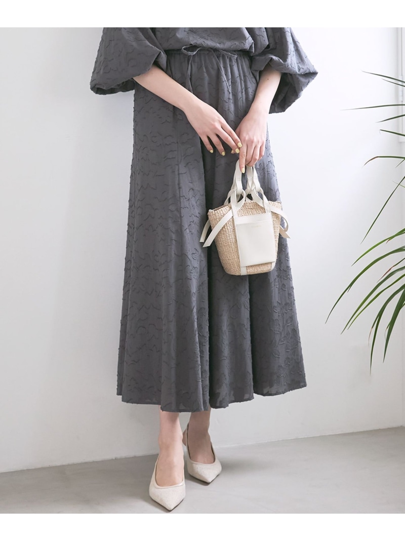 【SALE／30%OFF】【SLOW/一部店舗限定】コットンジャカード スカート 23区 S ニジュウサンク スカート ロング・マキシスカート グレー ホワイト ブルー【RBA_E】【送料無料】[ Fashion]