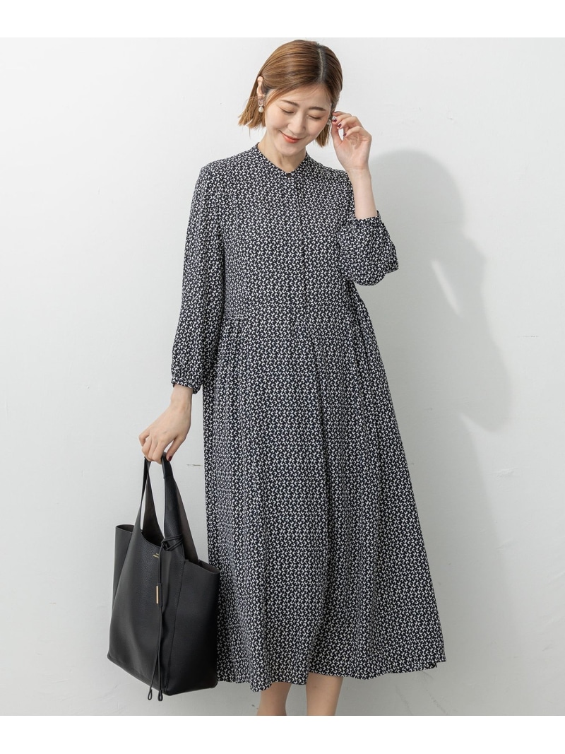 【SALE／40%OFF】【洗える】モダンジオメトリックプリント ワンピース 23区 L ニジュウサンク ワンピース・ドレス ワンピース ブラック【RBA_E】【送料無料】[ Fashion]｜23区 店