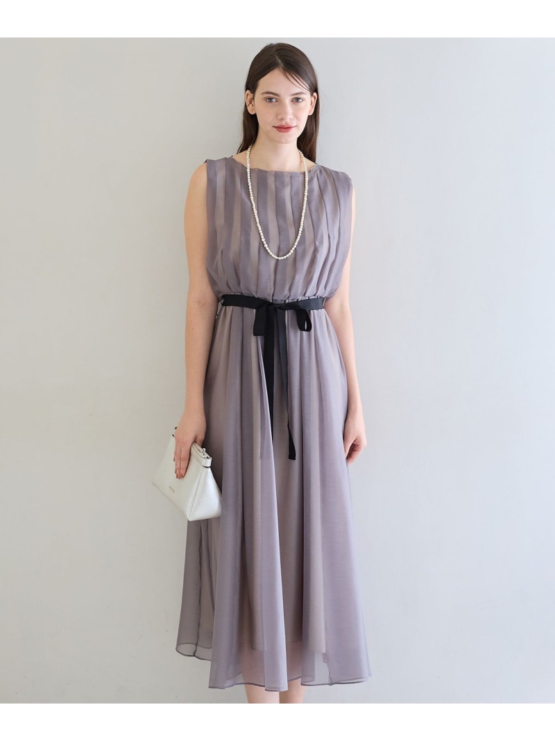【SALE／30%OFF】【APPLAUDIR】グロッシーオーガンザ ドレス 23区 S ニジュウサンク ワンピース・ドレス ドレス ブラウン イエロー ネイビー【RBA_E】【送料無料】[ Fashion]｜23区 店