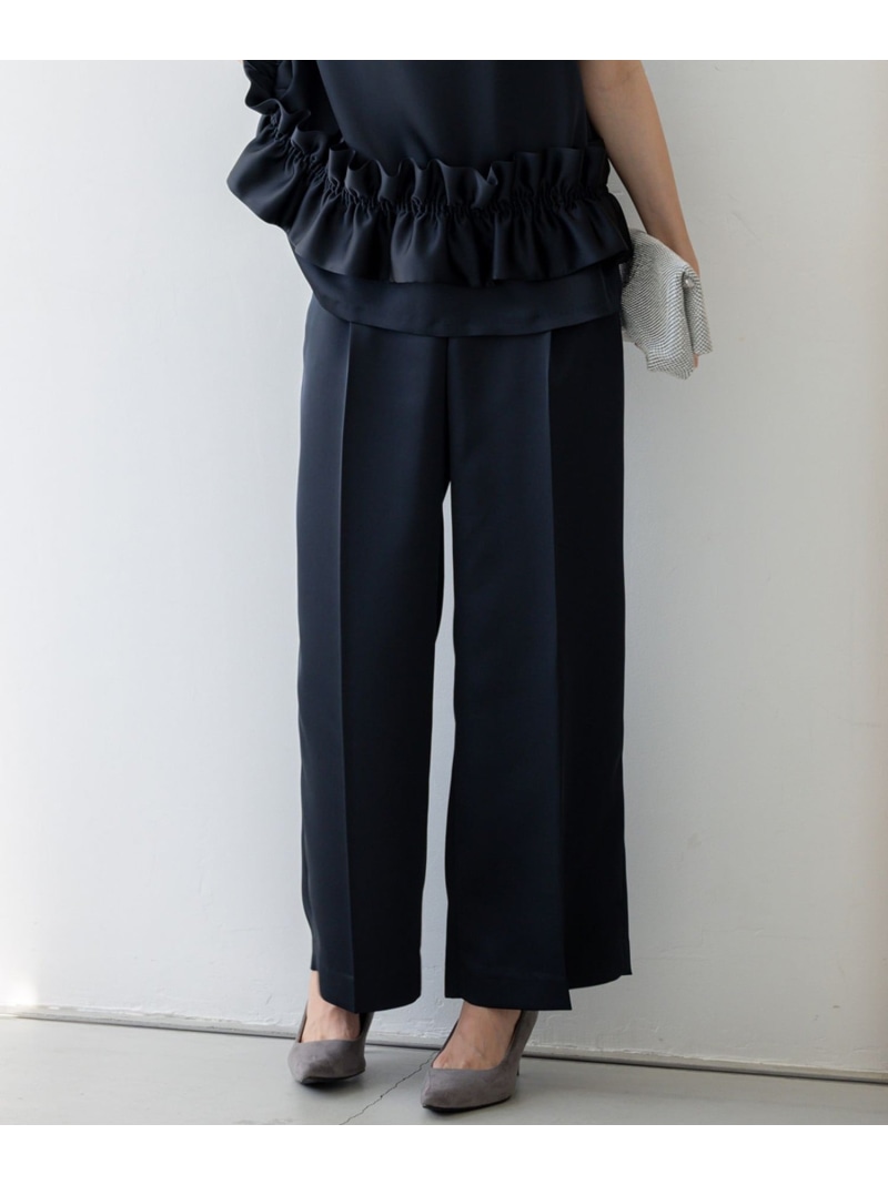 【SALE／30%OFF】【APPLAUDIR】クリアダブルサテン ワイドシルエットパンツ 23区 ニジュウサンク パンツ その他のパンツ ネイビー ブラック【RBA_E】【送料無料】[ Fashion]｜23区 店