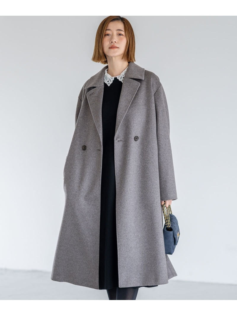 COLOMBOカシミヤビーバー ダブルフロント チェスターコート 23区 S ニジュウサンク ジャケット・アウター チェスターコート ブラック グレー【送料無料】[ Fashion]｜23区 店