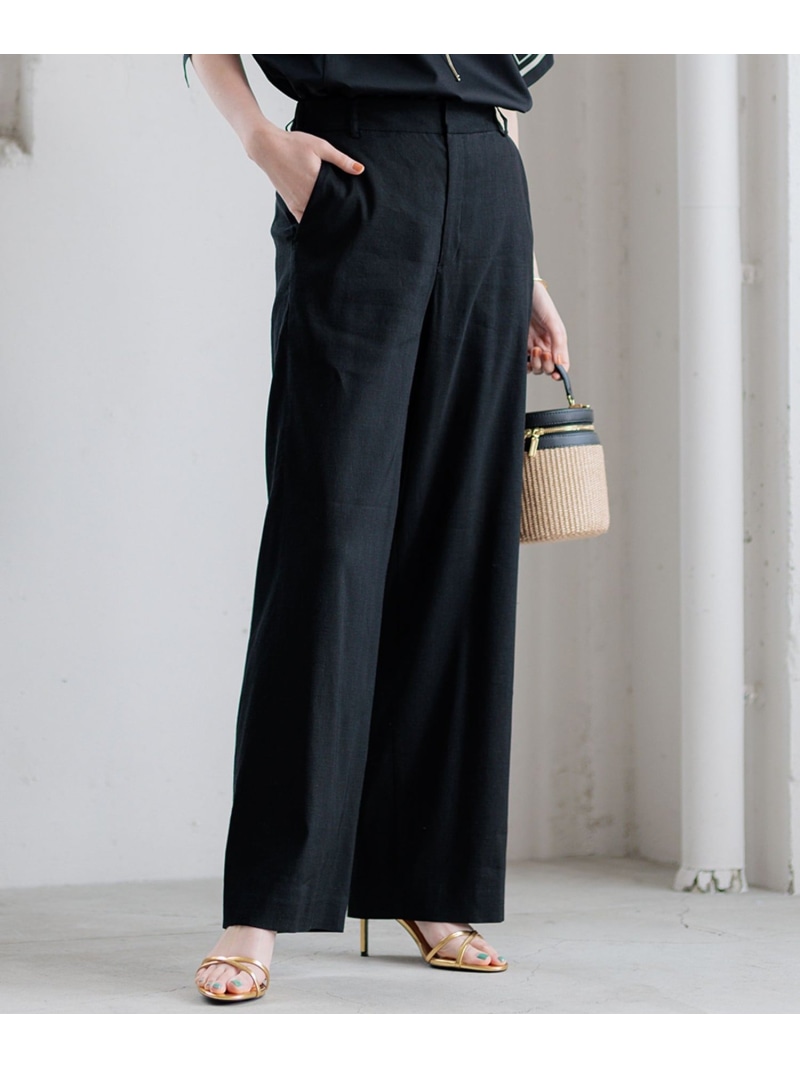 【SALE／60%OFF】【CLASSY.6月号掲載/洗える】リネンレーヨンストレッチ ワイドパンツ 23区 L ニジュウサンク パンツ その他のパンツ ブラック ベージュ ホワイト カーキグリーン ネイビー【RBA_E】【送料無料】[ Fashion]｜23区 店