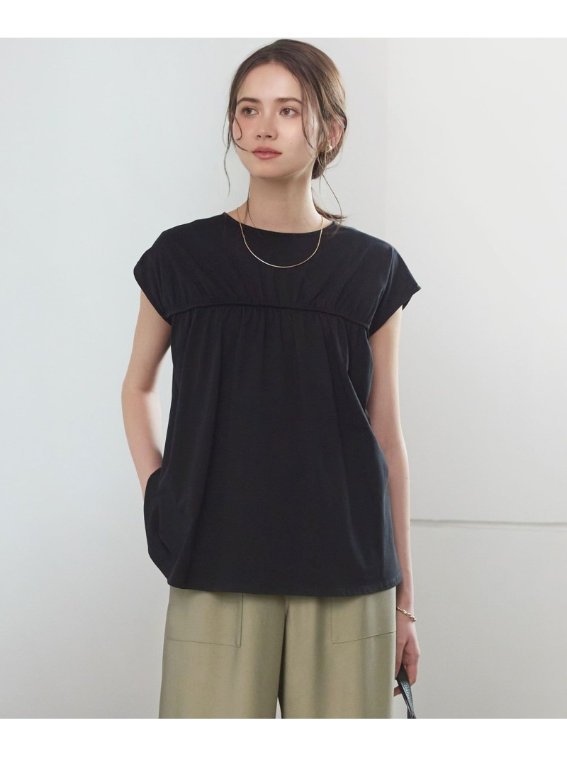 【SLOW/一部店舗限定】シャーリングデザイン 2WAY カットソー 23区 S ニジュウサンク トップス カットソー・Tシャツ ホワイト ブラック【送料無料】[ Fashion]｜23区 店