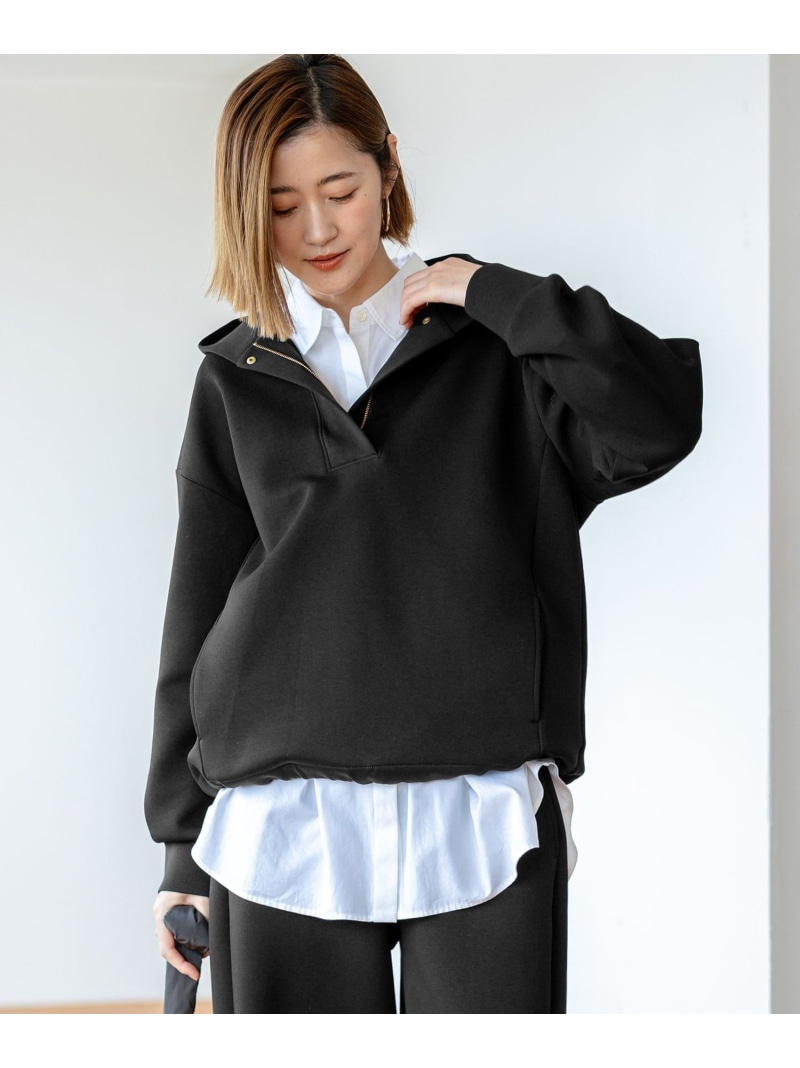 【SALE／20%OFF】【洗える】コットンエアーダンボール ドロスト フーディー 23区 L ニジュウサンク トップス パーカー・フーディー ベージュ ブラック グレー【RBA_E】【送料無料】[ Fashion]｜23区 店