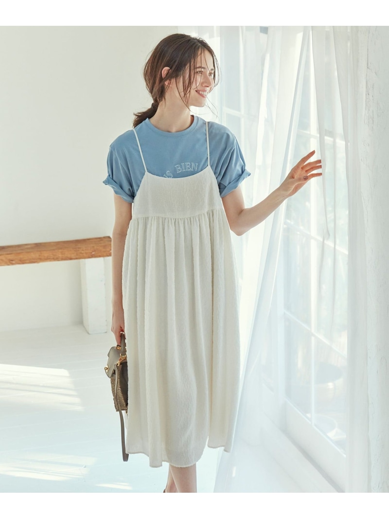 【SALE／30%OFF】【SLOW/一部店舗限定】カットジャカード キャミソールワンピース 23区 ニジュウサンク ワンピース・ドレス ドレス ホワイト ブラック【RBA_E】【送料無料】[ Fashion]