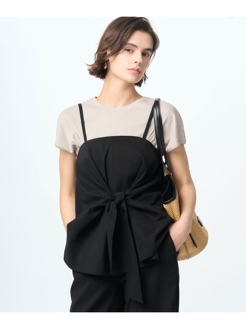 【SALE／20%OFF】【洗える】リネンレーヨンストレッチ キャミソール ブラウス 23区 S ニジュウサンク トップス シャツ・ブラウス ベージュ ブラック【RBA_E】【送料無料】[ Fashion]