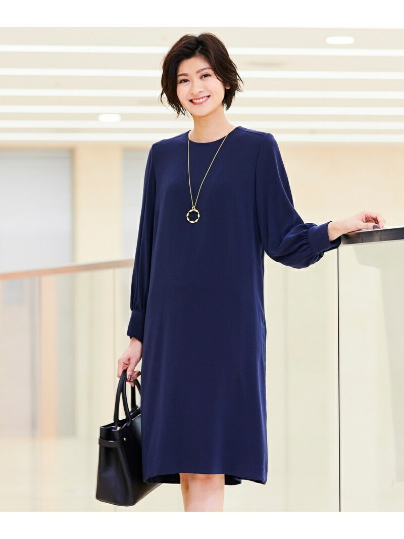 期間限定送料無料 Fashion 洗える パウダリージョーゼットボリュームスリーブワンピース Rakuten 23区 グリーン 送料無料 レッド ネイビー 半袖ワンピース ワンピース ニジュウサンク S T Www Learnforall Net