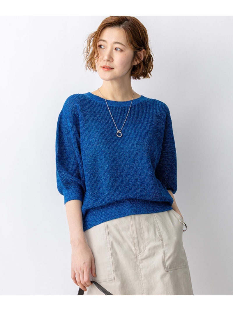 ピュアリネン パフスリーブ ニット 23区 S ニジュウサンク トップス ニット レッド ブルー ベージュ ネイビー【送料無料】[ Fashion]