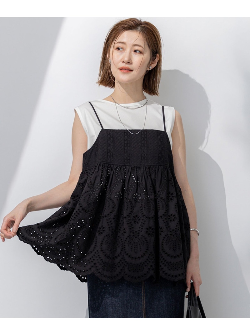 【SALE／30%OFF】【洗える】コットンエンブロイダリー キャミソール 23区 ニジュウサンク トップス シャツ・ブラウス ホワイト ブラック ネイビー【RBA_E】【送料無料】[ Fashion]
