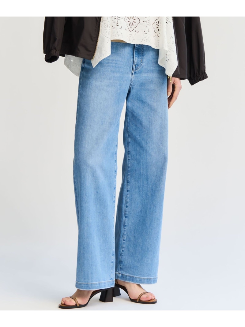 【見上愛さん着用/Oggi掲載/接触冷感】23区DENIM サマー ストレート ワイド パンツ 23区 L ニジュウサンク パンツ ジーンズ・デニムパンツ ホワイト【送料無料】[ Fashion]