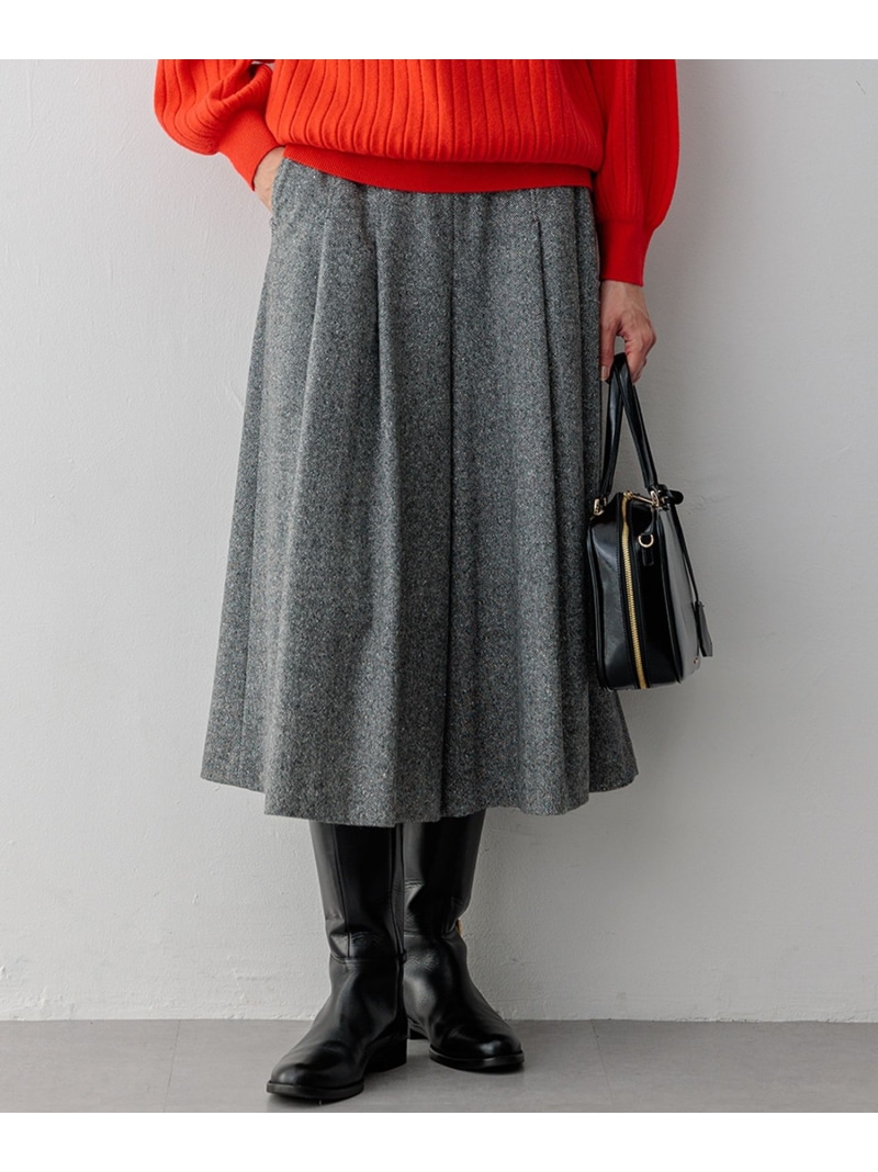 【SALE／30%OFF】シルクネップヘリンボーン ガウチョ ズボン下 23区 S ニジュウサンク ズボン下 余分の物のズボン下 黒いこと 赤銅色【RBA_E】【貨物輸送無料】[ Fashion]