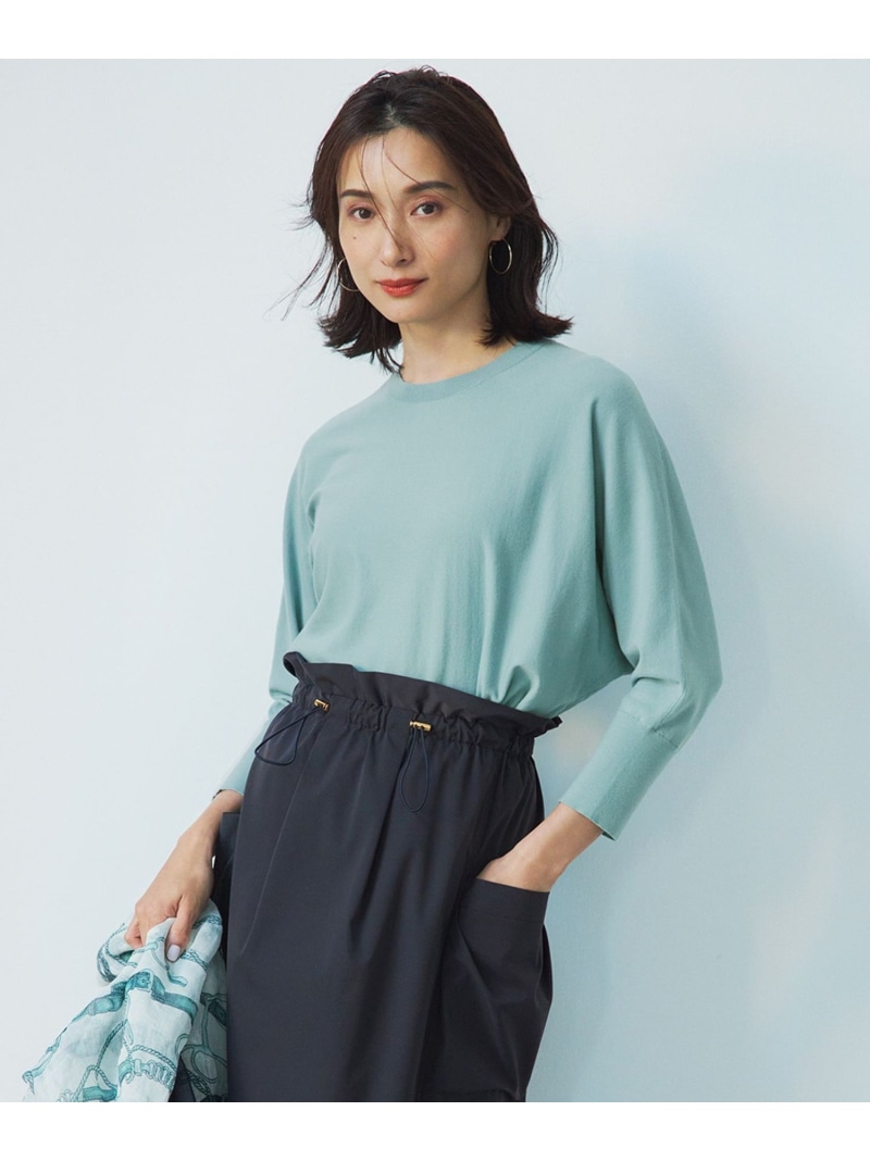 【SALE／30%OFF】【洗える】コンフォートストレッチ ドルマンスリーブ ニット 23区 L ニジュウサンク トップス ニット ネイビー カーキグリーン レッド イエロー【RBA_E】【送料無料】[ Fashion]｜23区 店