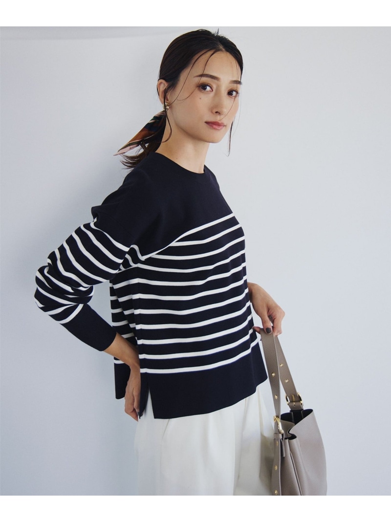 【SALE／40%OFF】【洗える】ヴィスコースストレッチ ミラノリブ ニット 23区 L ニジュウサンク トップス ニット ホワイト ベージュ オレンジ ブラック グリーン【RBA_E】【送料無料】[ Fashion]｜23区 店