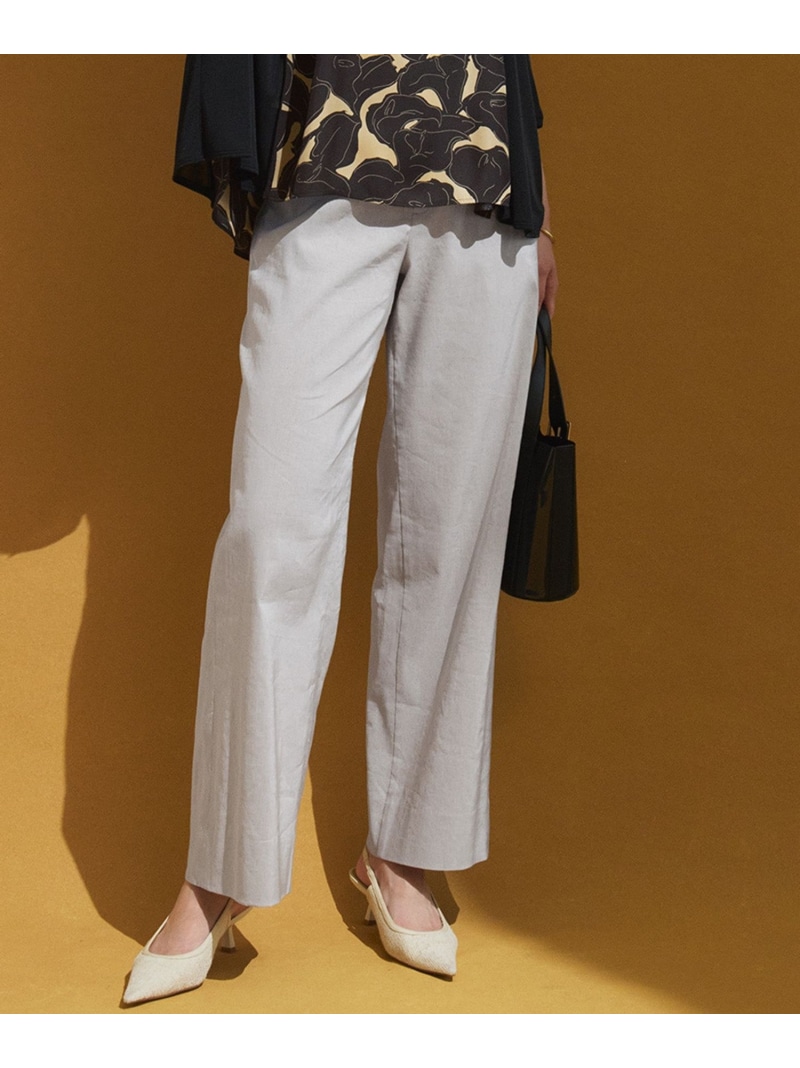【Oggi5月号掲載/洗える】リネンレーヨンストレッチ ワイド パンツ 23区 ニジュウサンク パンツ その他のパンツ ホワイト オレンジ ネイビー イエロー ベージュ ブラック【送料無料】[ Fashion]