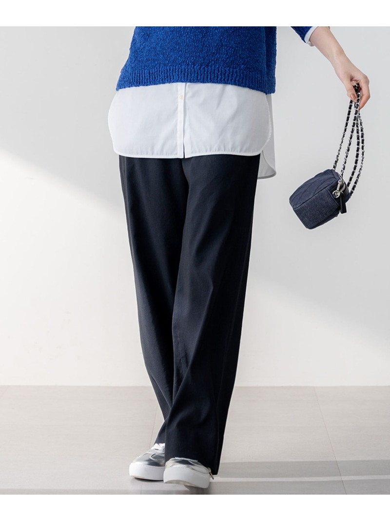 【Oggi5月号掲載/洗える】リネンレーヨンストレッチ ワイド パンツ 23区 L ニジュウサンク パンツ その他のパンツ ベージュ ブラック オレンジ ホワイト ネイビー イエロー【送料無料】[ Fashion]