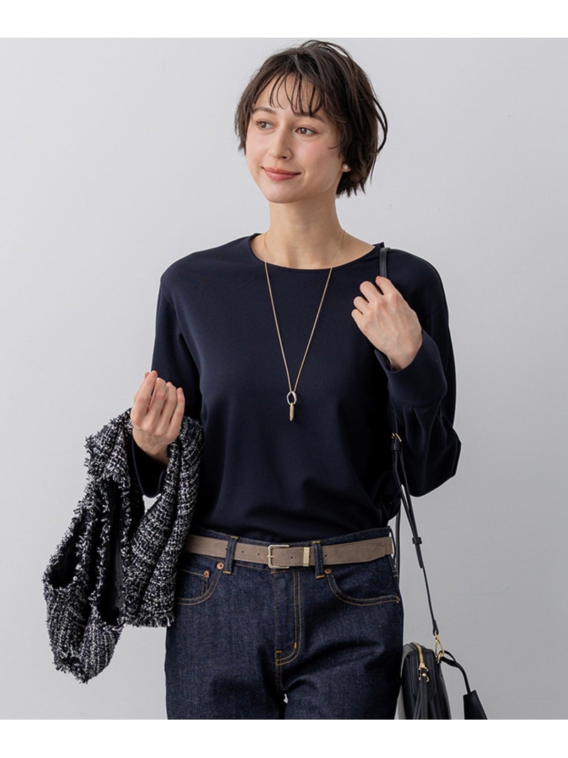 【SALE／20%OFF】バックボタン TEEブラウス 23区 L ニジュウサンク トップス シャツ・ブラウス ネイビー ホワイト ピンク【RBA_E】【送料無料】[ Fashion] 9,442円