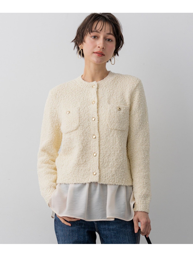【SALE／30%OFF】ファンシーツィーディー ポケットデザイン カーディガン 23区 L ニジュウサンク トップス カーディガン ホワイト【RBA_E】【送料無料】[ Fashion]