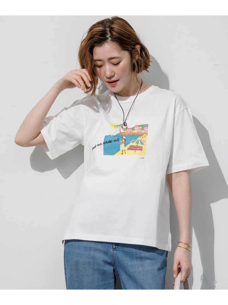 Lauren Rolwing コラボ グラフィックプリント Tシャツ 23区 L ニジュウサンク トップス カットソー・Tシャツ ホワイト【送料無料】[ Fashion]｜23区 店 8,393円
