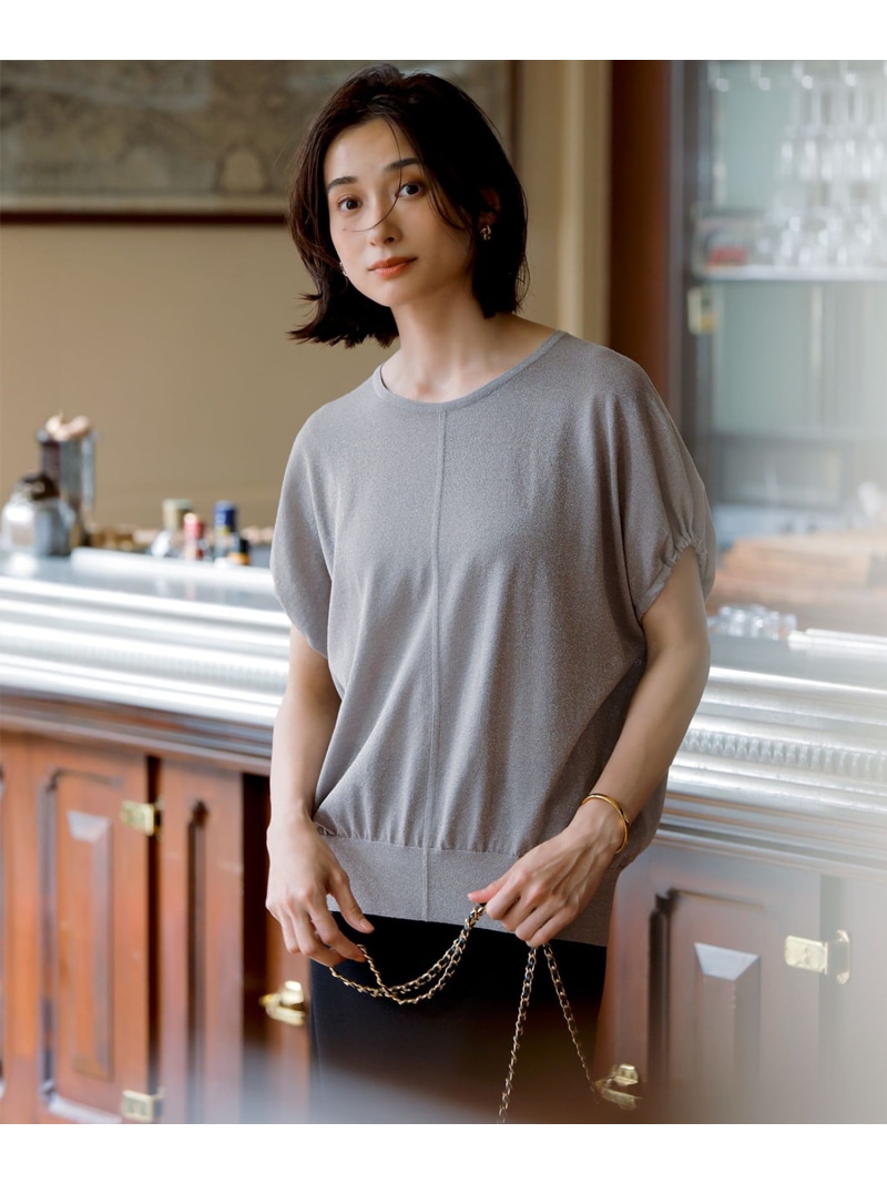 【SALE／40%OFF】【洗える】クリスピーシアールレックス ギャザースリーブ ラメ ニット 23区 ニジュウサンク トップス ニット シルバー ゴールド【RBA_E】【送料無料】[ Fashion]｜23区 店