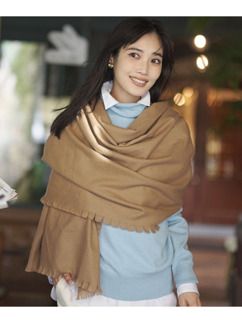 【SALE／30%OFF】【LEE掲載】ピュアカシミヤ フリンジ ストール 23区 ニジュウサンク ファッション雑貨 マフラー・ストール・ネックウォーマー オレンジ ベージュ ブラウン イエロー ブルー【RBA_E】【送料無料】[ Fashion]