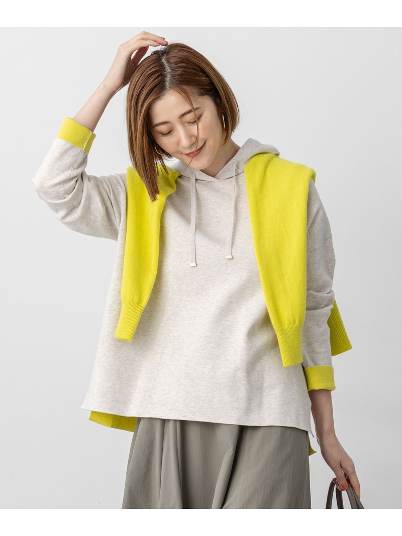 【SALE／20%OFF】【洗える】ダブルフェイスニット パーカー 23区 S ニジュウサンク トップス パーカー・フーディー ホワイト グレー ブルー【RBA_E】【送料無料】[ Fashion]