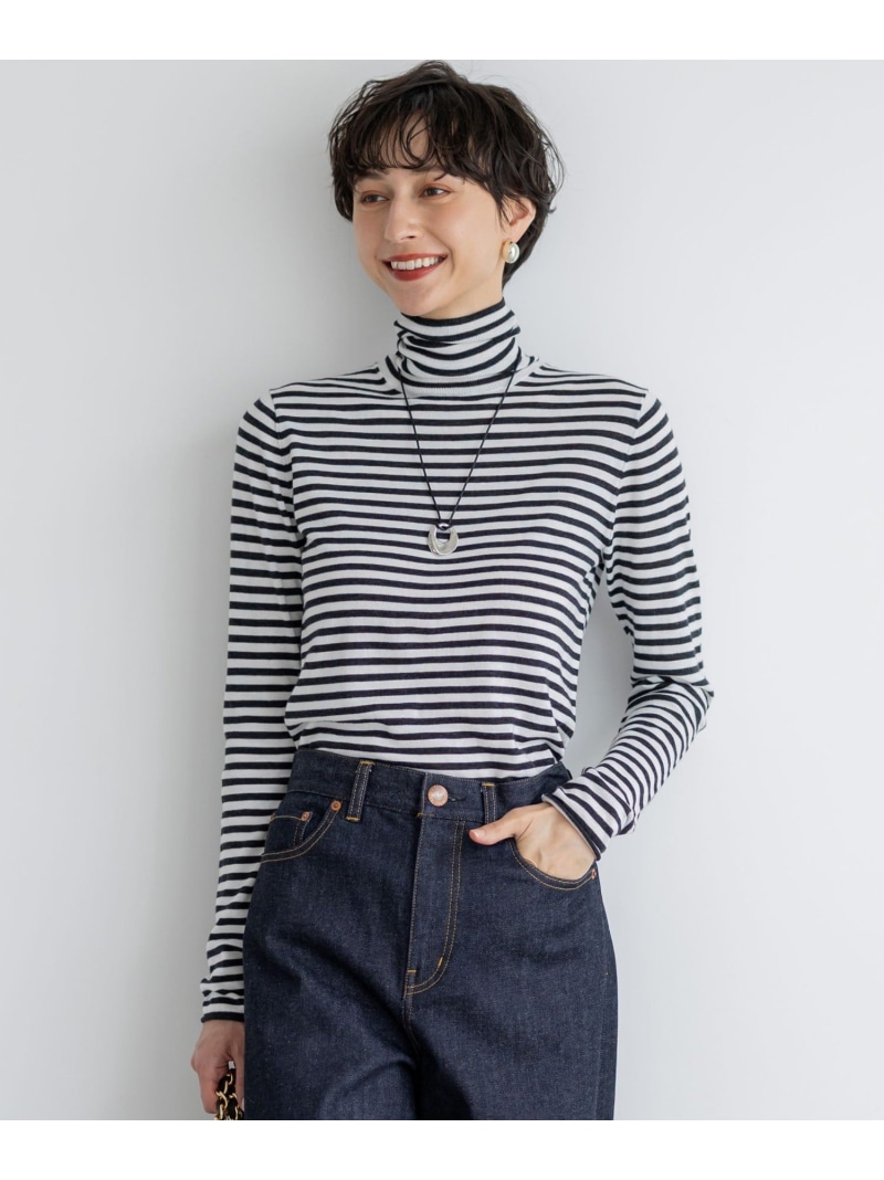 【CLASSY.掲載/洗える】スムージーコットン タートルネック ニット 23区 L ニジュウサンク トップス ニット ホワイト ブラック ベージュ【送料無料】[ Fashion]