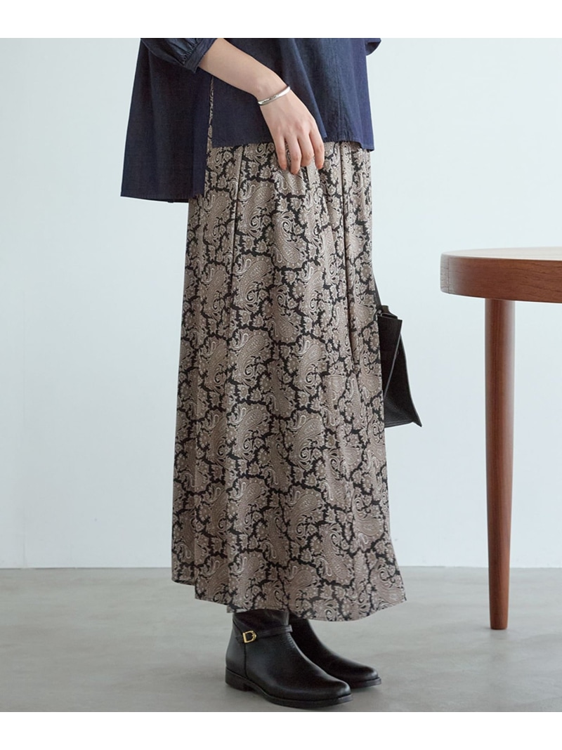 【SALE／40%OFF】【洗える】Ratti ヴィンテージペイズリープリント スカート 23区 L ニジュウサンク スカート ロング・マキシスカート【RBA_E】【送料無料】[ Fashion]