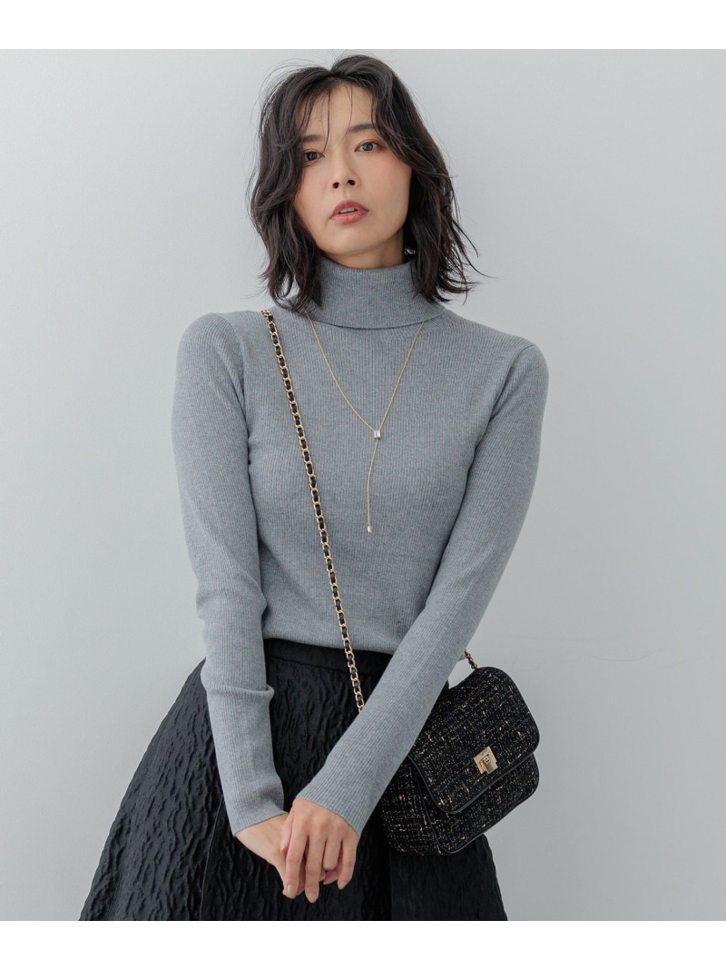 【Oggi1月号/CLASSY.11月号掲げる】梳毛織物絨毛 リブタートルネック 編み物 23区 L ニジュウサンク トップス 編み物 白いこと 薄墨色 黒いこと 黄み ベージュ 赤銅色【貨物輸送無料】[ Fashion] トップス-レディースファッション-ニット・セーター