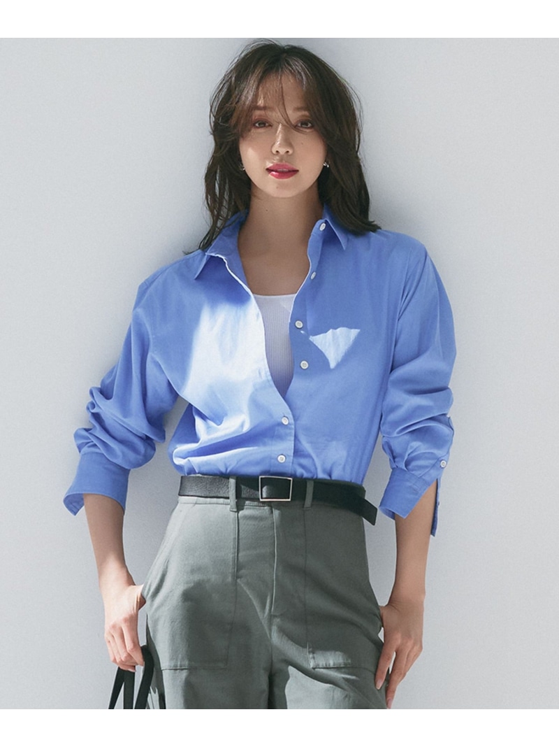 【CLASSY.5月号掲載/洗える】CANCLINI ベーシック シャツ 23区 L ニジュウサンク トップス シャツ・ブラウス ホワイト ブルー オレンジ【送料無料】[ Fashion]