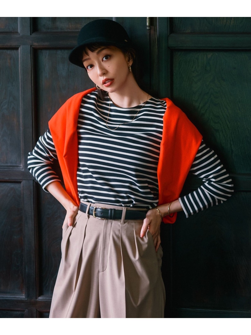 【洗える】Armor-lux ボーダー カットソー 23区 L ニジュウサンク トップス カットソー・Tシャツ ホワイト ブラック【送料無料】[ Fashion]