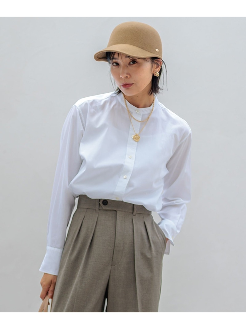 【洗える】CANCLINI バンドカラー シャツ 23区 S ニジュウサンク トップス シャツ・ブラウス ホワイト ピンク イエロー ブルー【送料無料】[ Fashion]