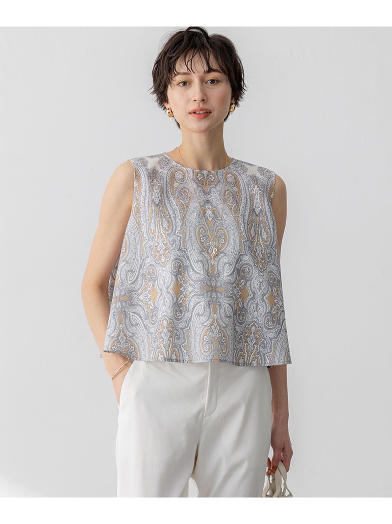 【SALE／30%OFF】【洗える】Ratti ドローイング ペイズリー プリント ブラウス 23区 ニジュウサンク トップス シャツ・ブラウス ベージュ ブラック【RBA_E】【送料無料】[ Fashion] 12,289円