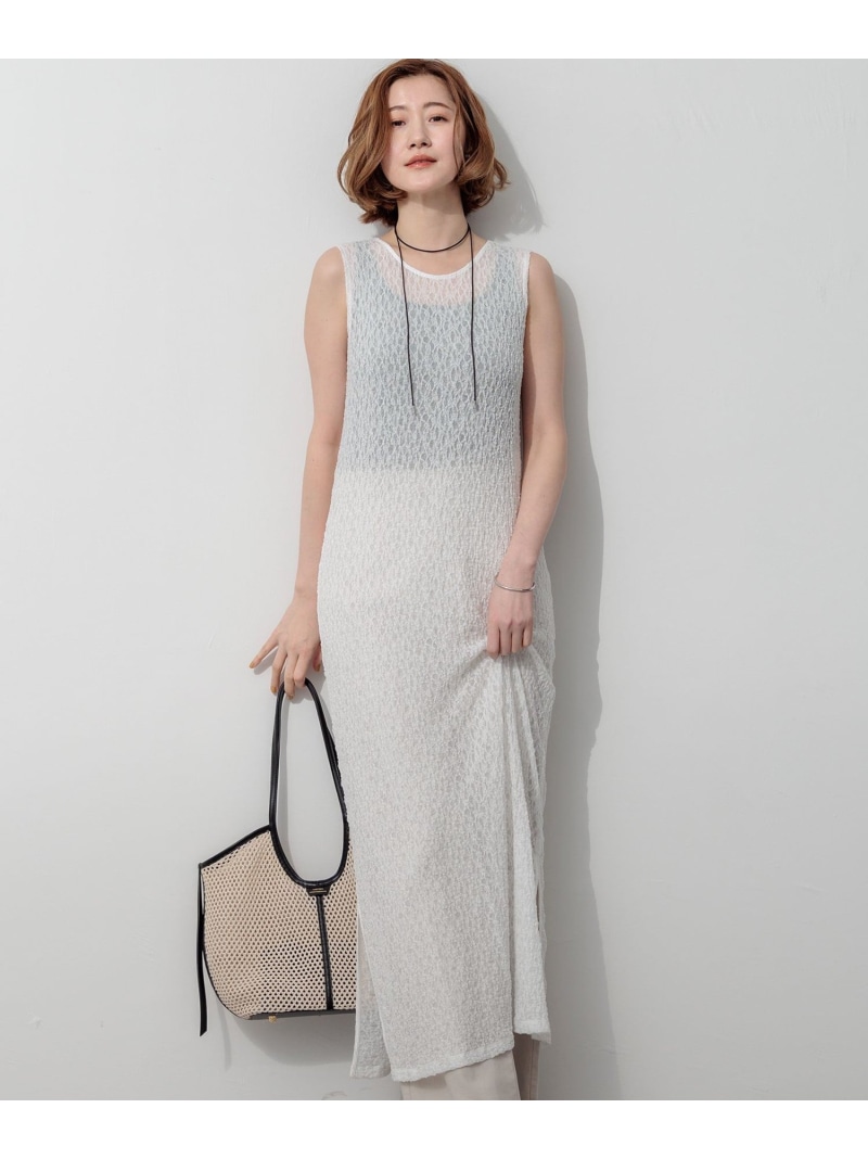 【SLOW/一部店舗限定】リンクルレース レイヤード ワンピース 23区 S ニジュウサンク ワンピース・ドレス ワンピース ホワイト【送料無料】[ Fashion]