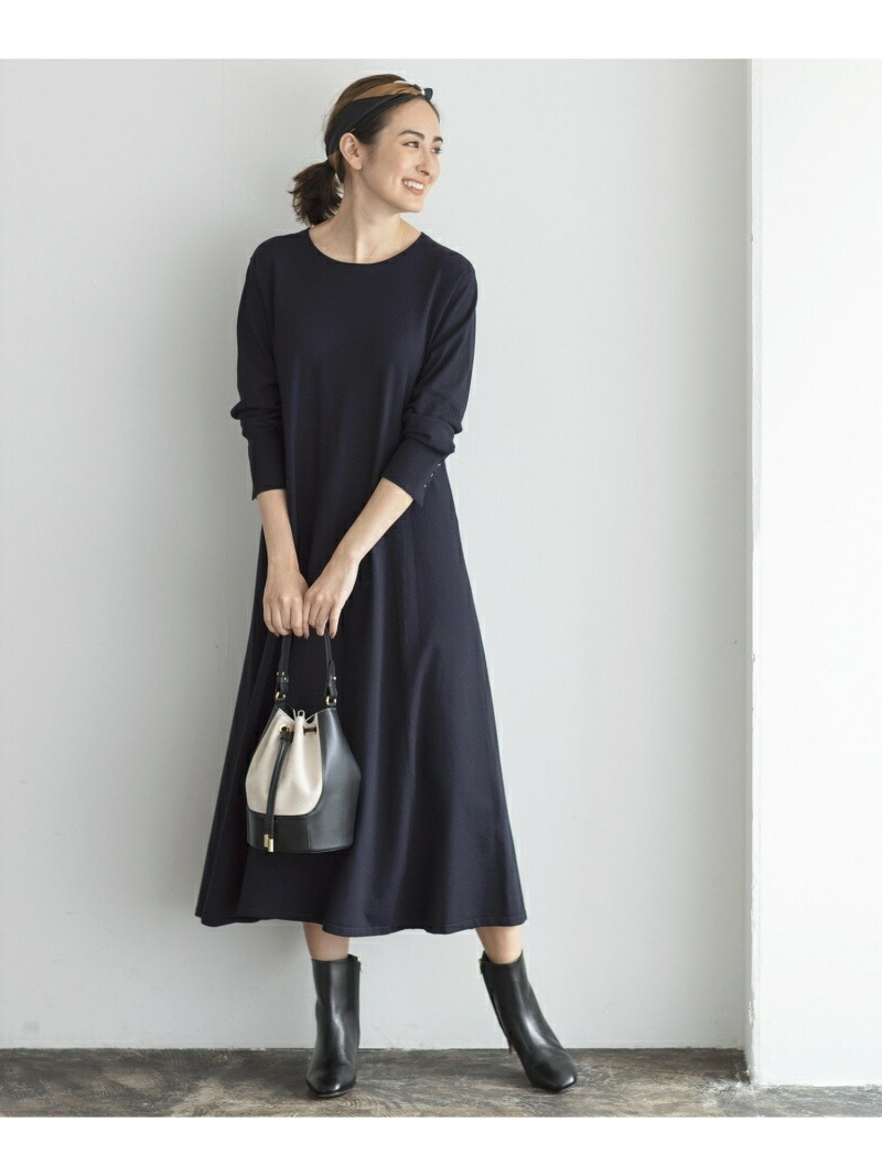 珍しい Rakuten Fashion Sale マガジン掲載 ヴィスコースフレアロングニット ワンピース 番号g54 23区 L ニジュウサンク ワンピース ニットワンピース ネイビー ブラウン Rba E 23区 店 爆安プライス Www Demetria Com Uy