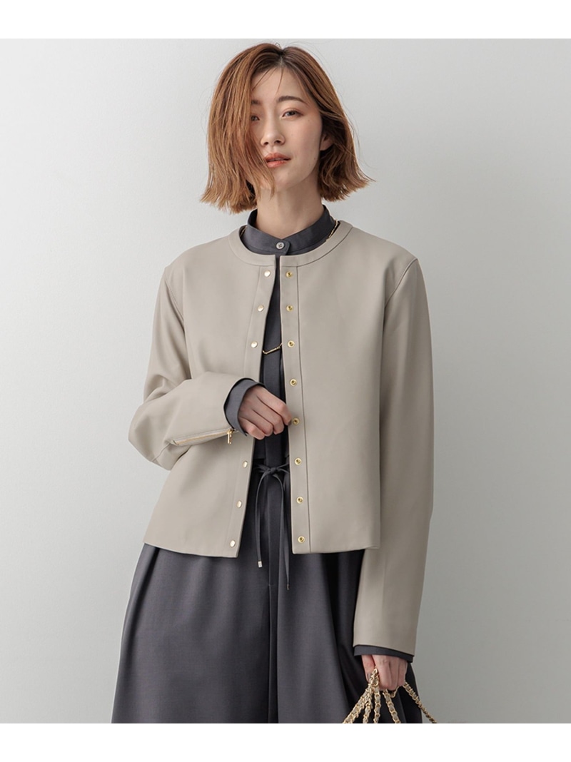 【美品】23区 ニジュウサンク シングル ライダース ノーカラー ラムレザー 楽天市場】【SALE／30%OFF】ラムレザー ノーカラージャケット 23
