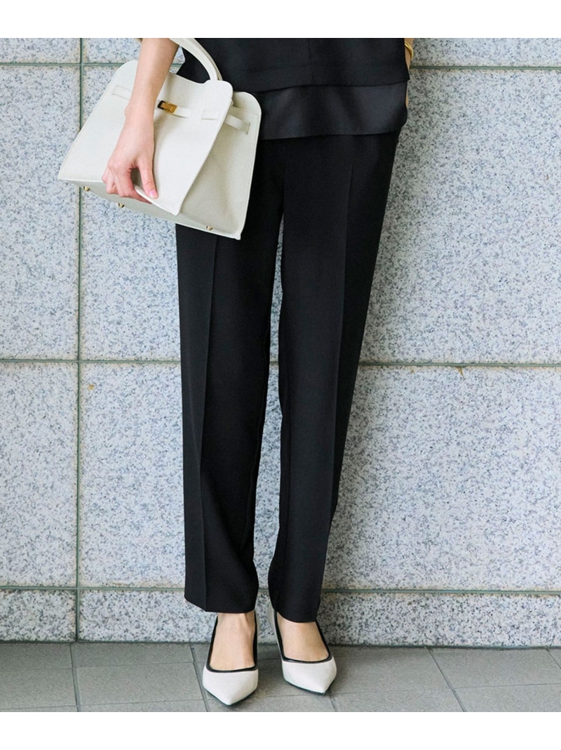 【Oggi・CLASSY.掲載】ストレッチジョーゼット テーパード パンツ 23区 L ニジュウサンク パンツ その他のパンツ ネイビー ブラック ベージュ【送料無料】[ Fashion]｜23区 店