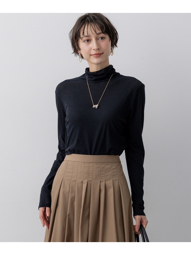 シアーフライス レイヤード タートル カットソー 23区 ニジュウサンク トップス カットソー・Tシャツ ブラック ホワイト ベージュ【送料無料】[ Fashion]