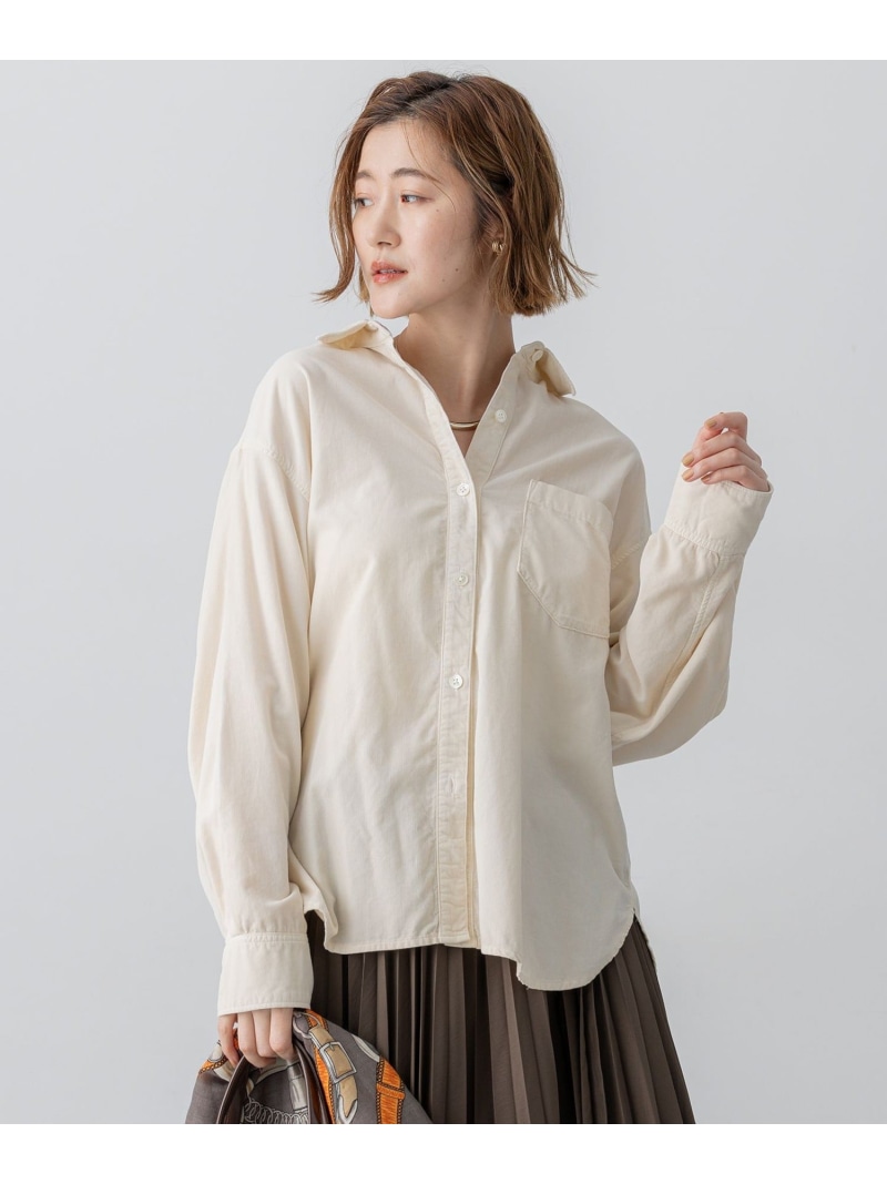【SALE／20%OFF】【見上愛さん着用/Oggi11月号掲載】コットン コーデュロイ シャツ 23区 S ニジュウサンク トップス シャツ・ブラウス ピンク ホワイト【RBA_E】【送料無料】[ Fashion]